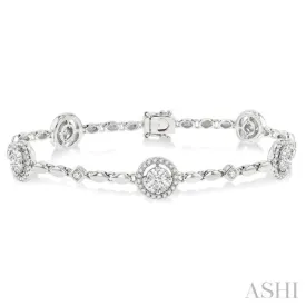 1 1/2 Ctw Diamond Link Bracelet in 14K White Gold