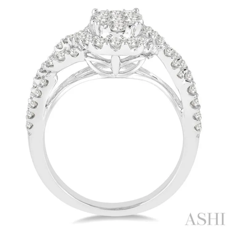 1 Ctw Diamond Lovebright Ring in 14K White Gold