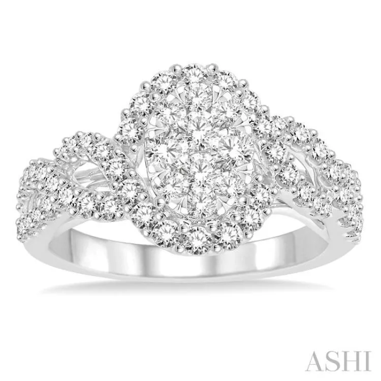 1 Ctw Diamond Lovebright Ring in 14K White Gold