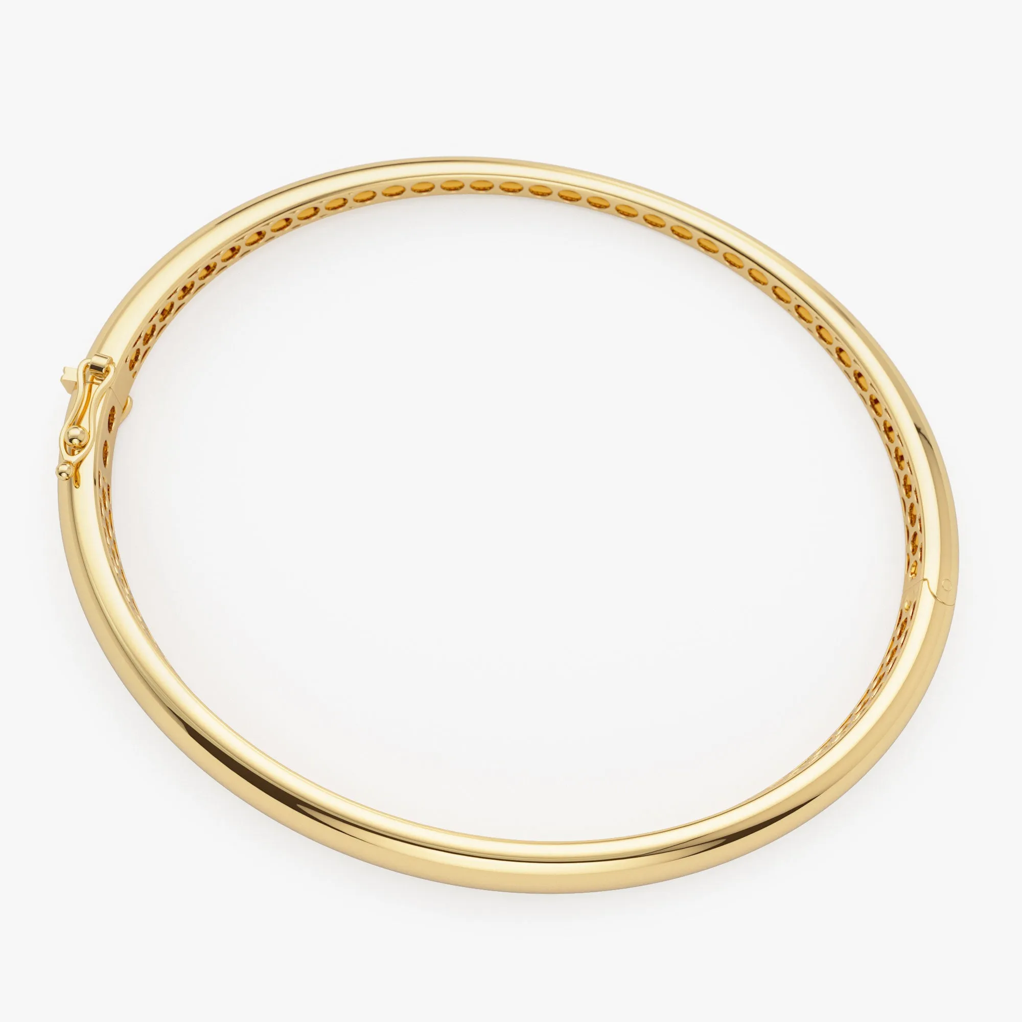 14K 7.5MM Classic Dome Gold Bangle Bracelet