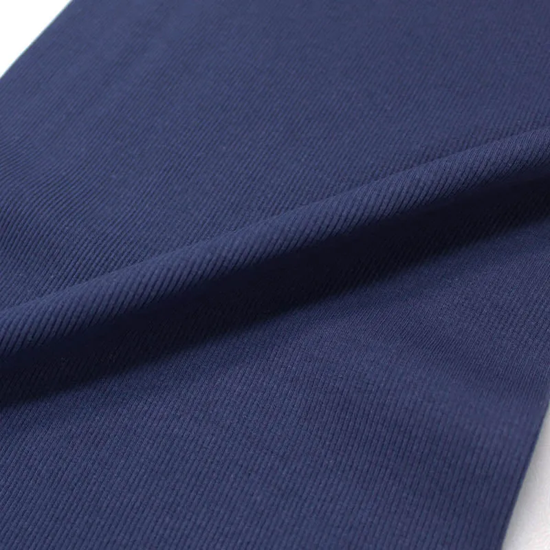 1x1 Circular Cotton Elastane Ribbing - French Navy Blue