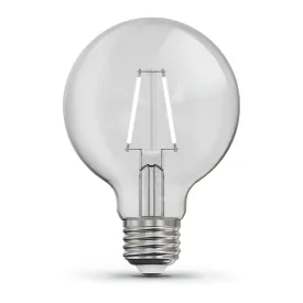 3.8W (40W Replacement) Soft White (2700K) Globe Shape (E26 Base) Exposed White Filament LED Bulb (3-Pack)