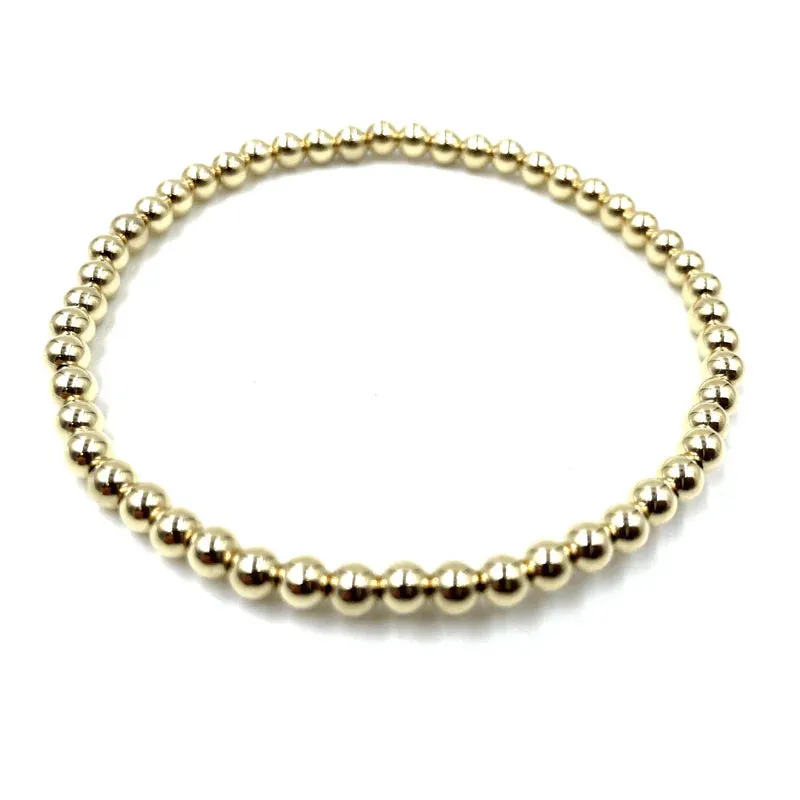 4MM GOLD FILLED KARMA WATERPROOF BRACELET 6.5"-7"-7.25"