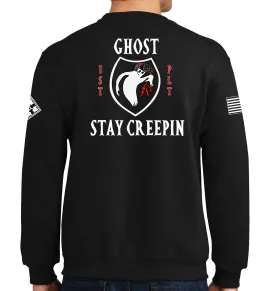 A Co Ghost Crewneck Unisex Sweatshirt. This shirt IS approved for PT.