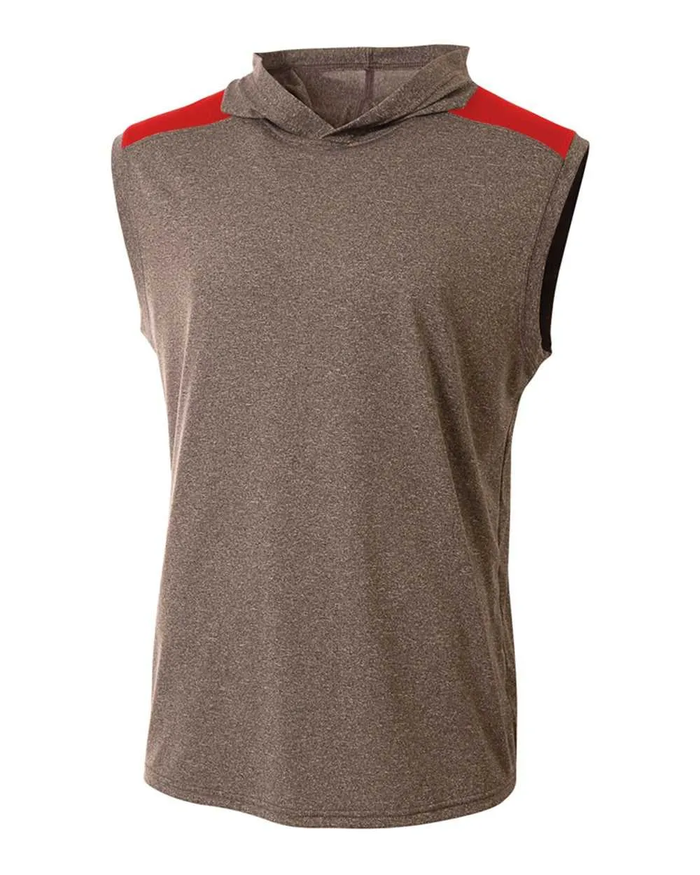 A4 N3031 Tourney Hooded Tee - Heather Scarlet