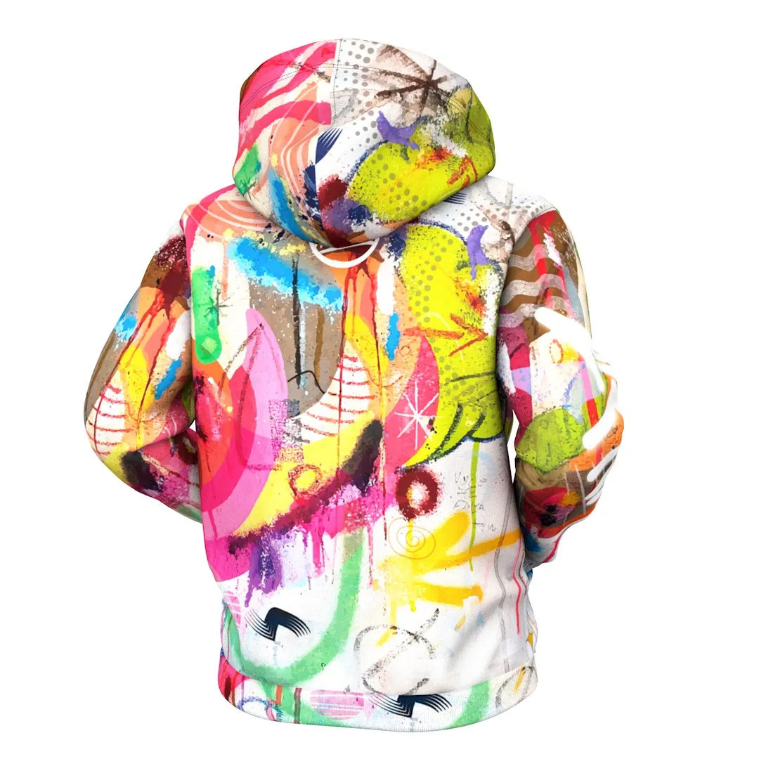 Abstract Paint Zip Up Hoodie