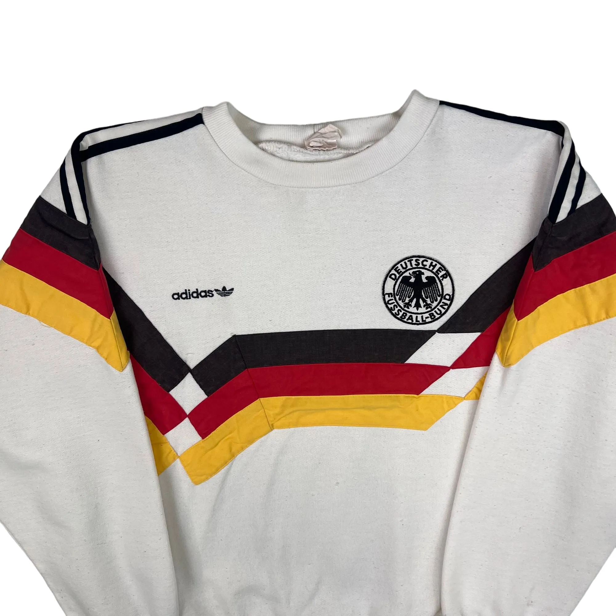 Adidas 1990 Germany World Cup Tri-Colour White Sweatshirt Rare