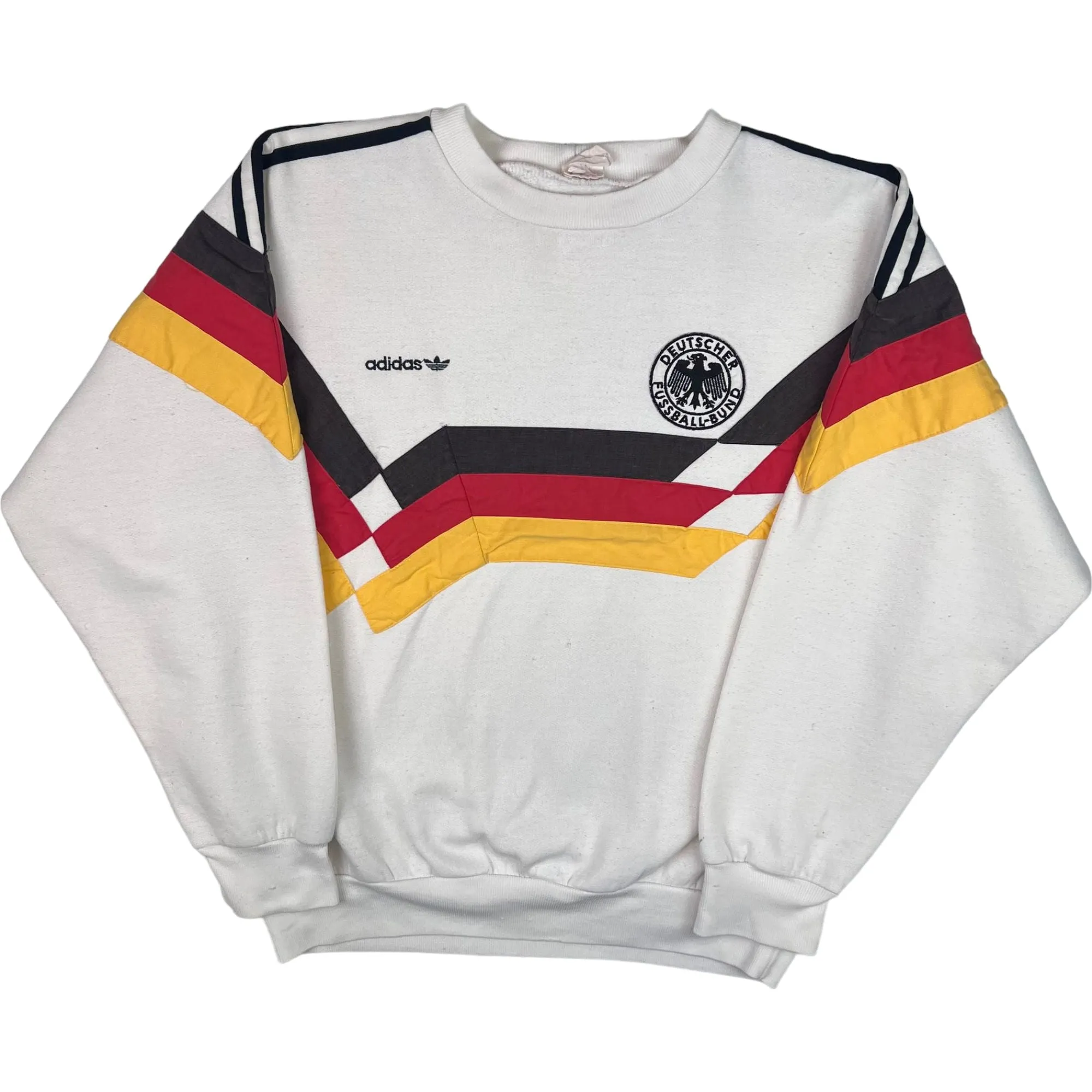 Adidas 1990 Germany World Cup Tri-Colour White Sweatshirt Rare