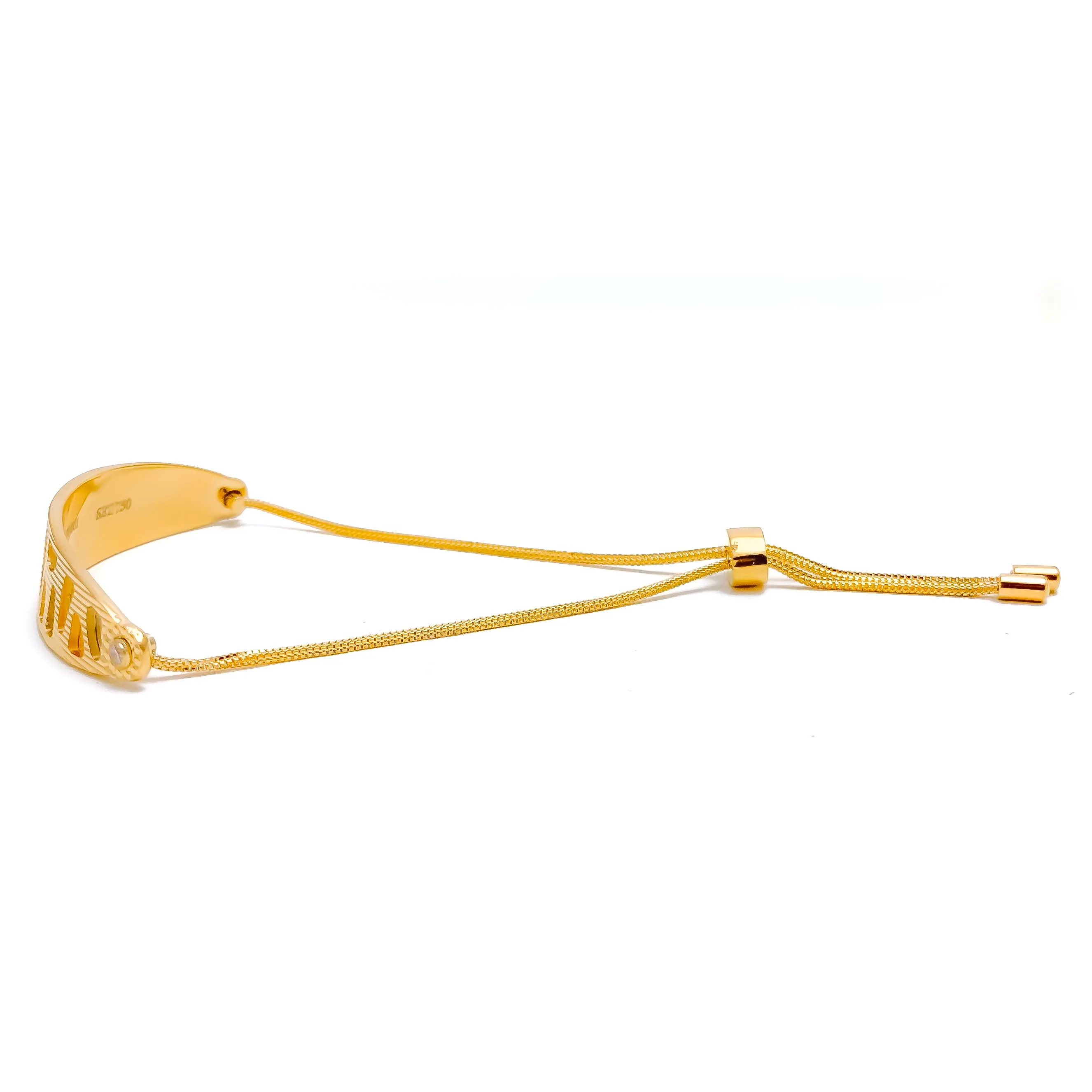 Adjustable Posh Cutout 22k Gold Bolo Bracelet