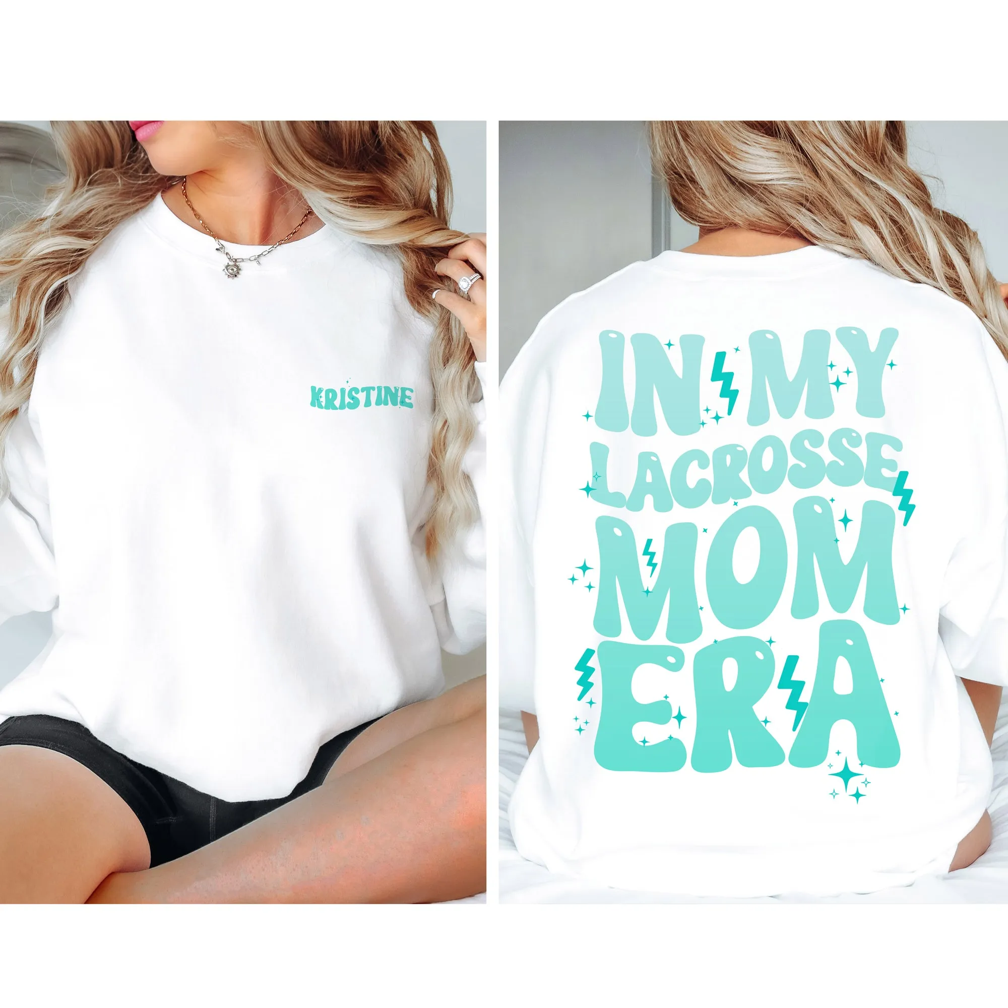 ADULT Mom Era -CREWNECK WHITE SWEATSHIRT