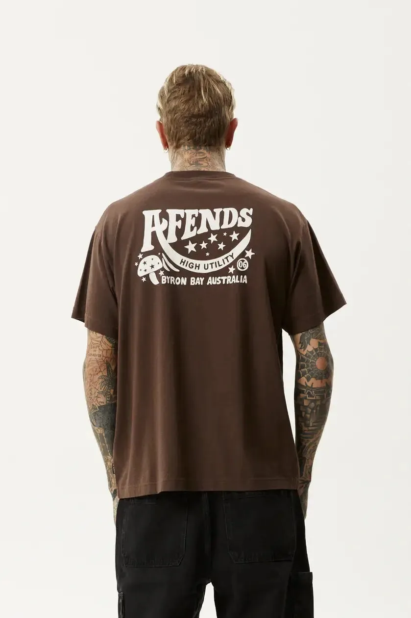 AFENDS High utility boxy t-shirt - Coffee