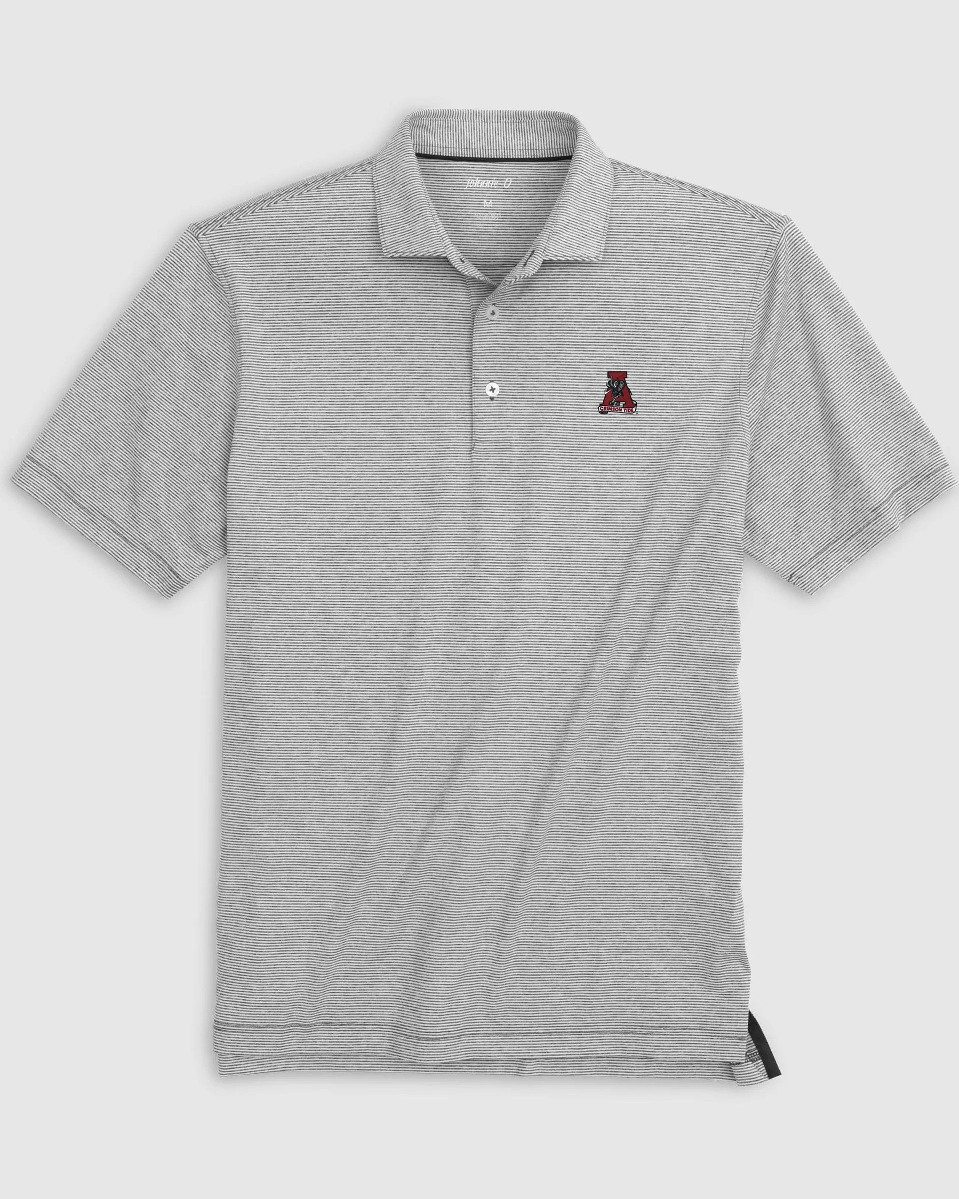 Alabama Lyndonn Striped Jersey Performance Polo - Vault Logo