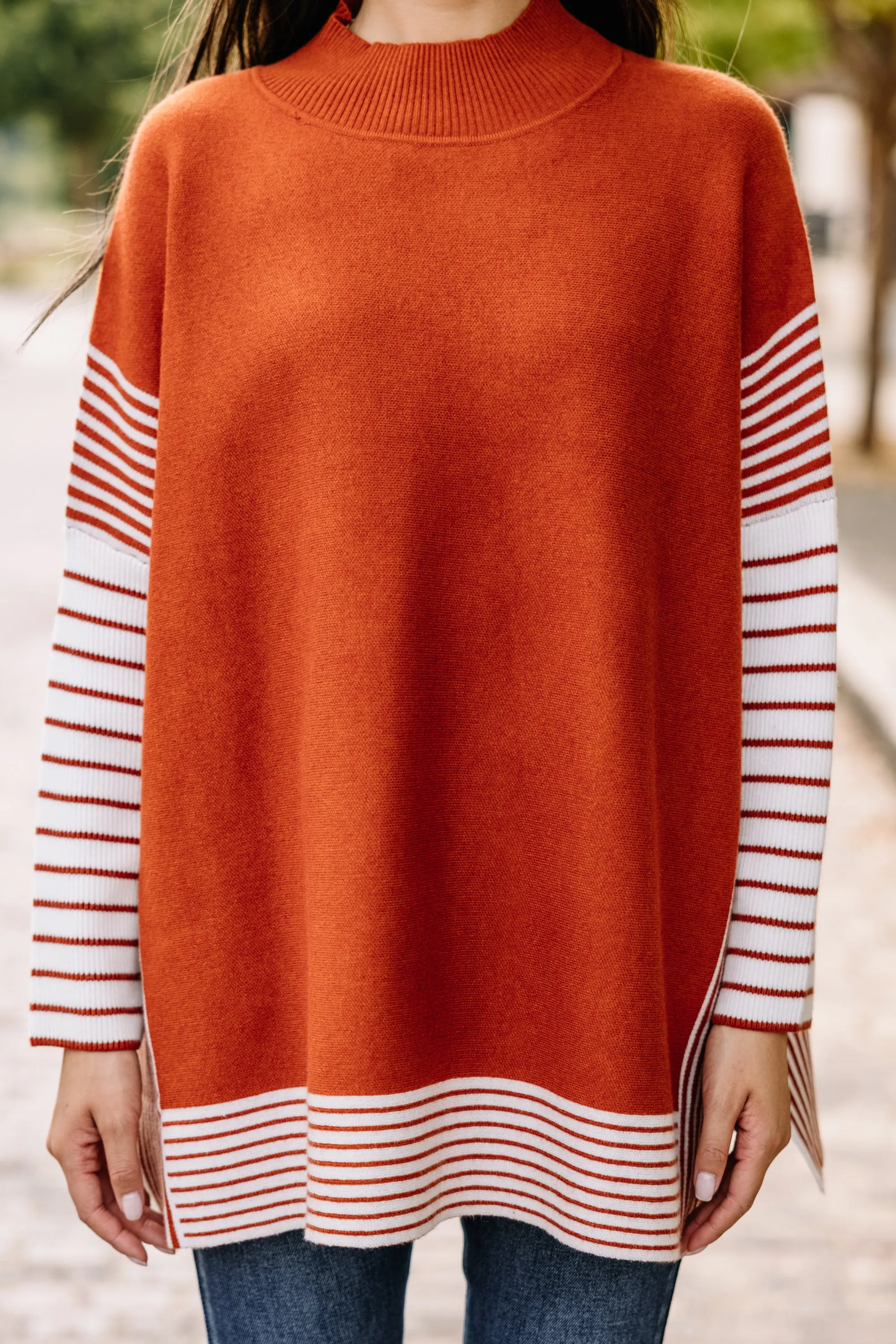 All In Rust Orange Striped Tunic