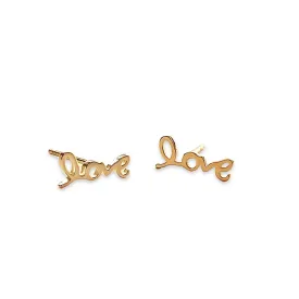 Amore Cursive Love Studs