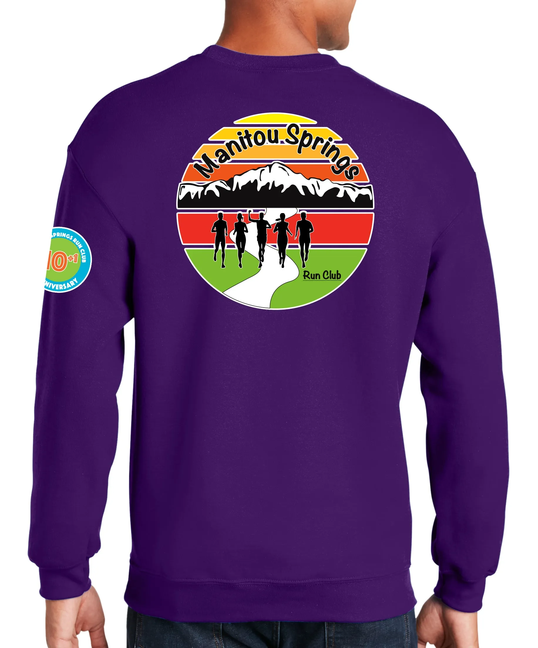 Anniversary Patch Crewneck Unisex Sweatshirt. This sweatshirt comes in multiple colors.