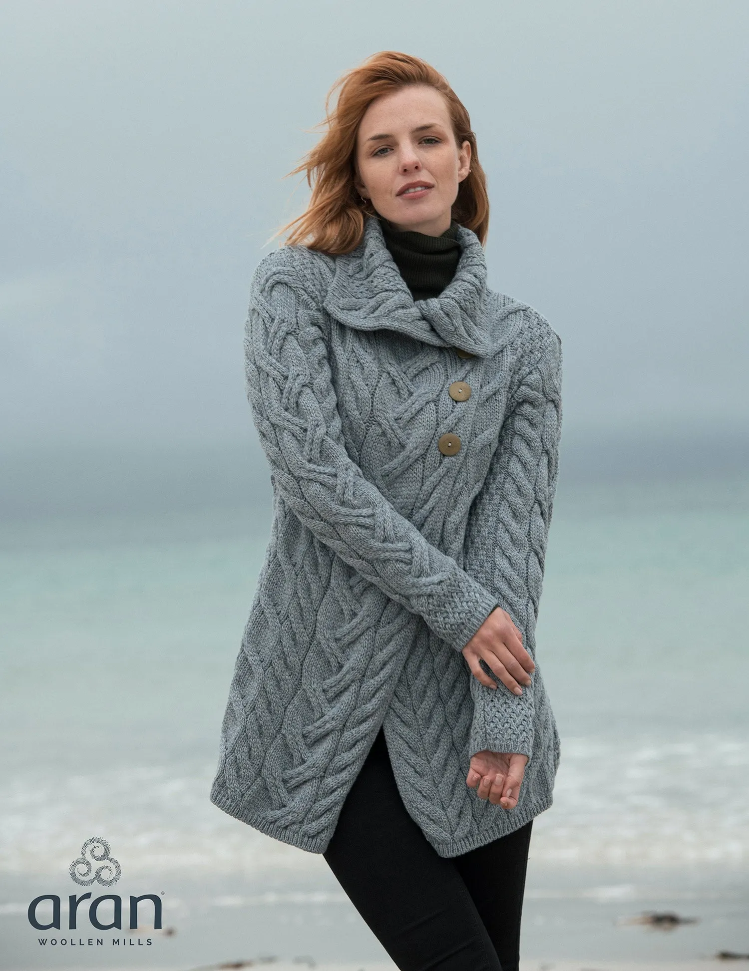 Aran Supersoft Merino Wool Long Cardigan