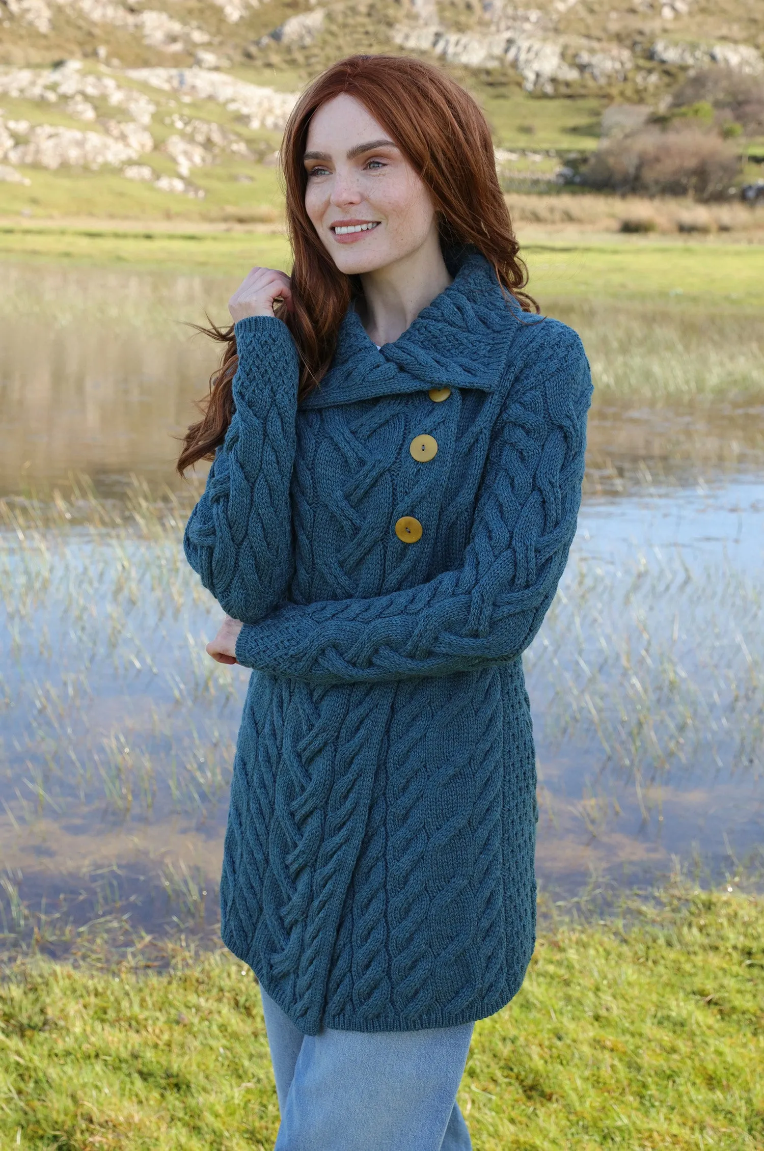 Aran Supersoft Merino Wool Long Cardigan