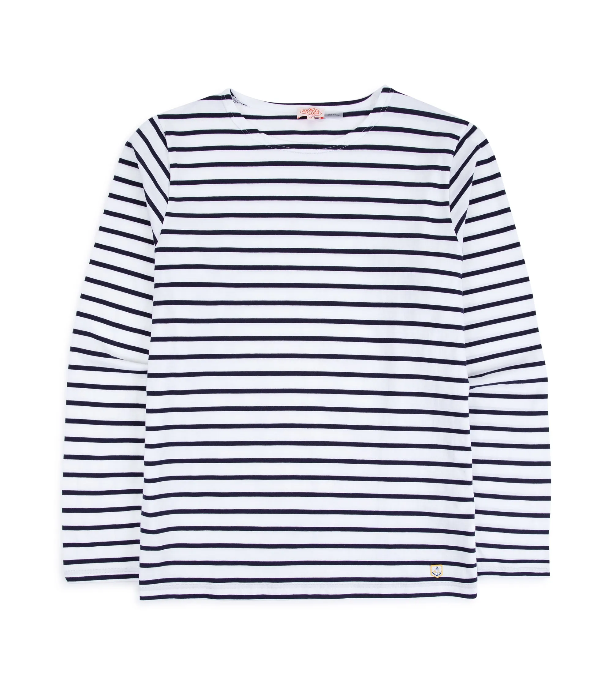 Armor Lux Lightweight Breton Striped T-Shirt: White Navy