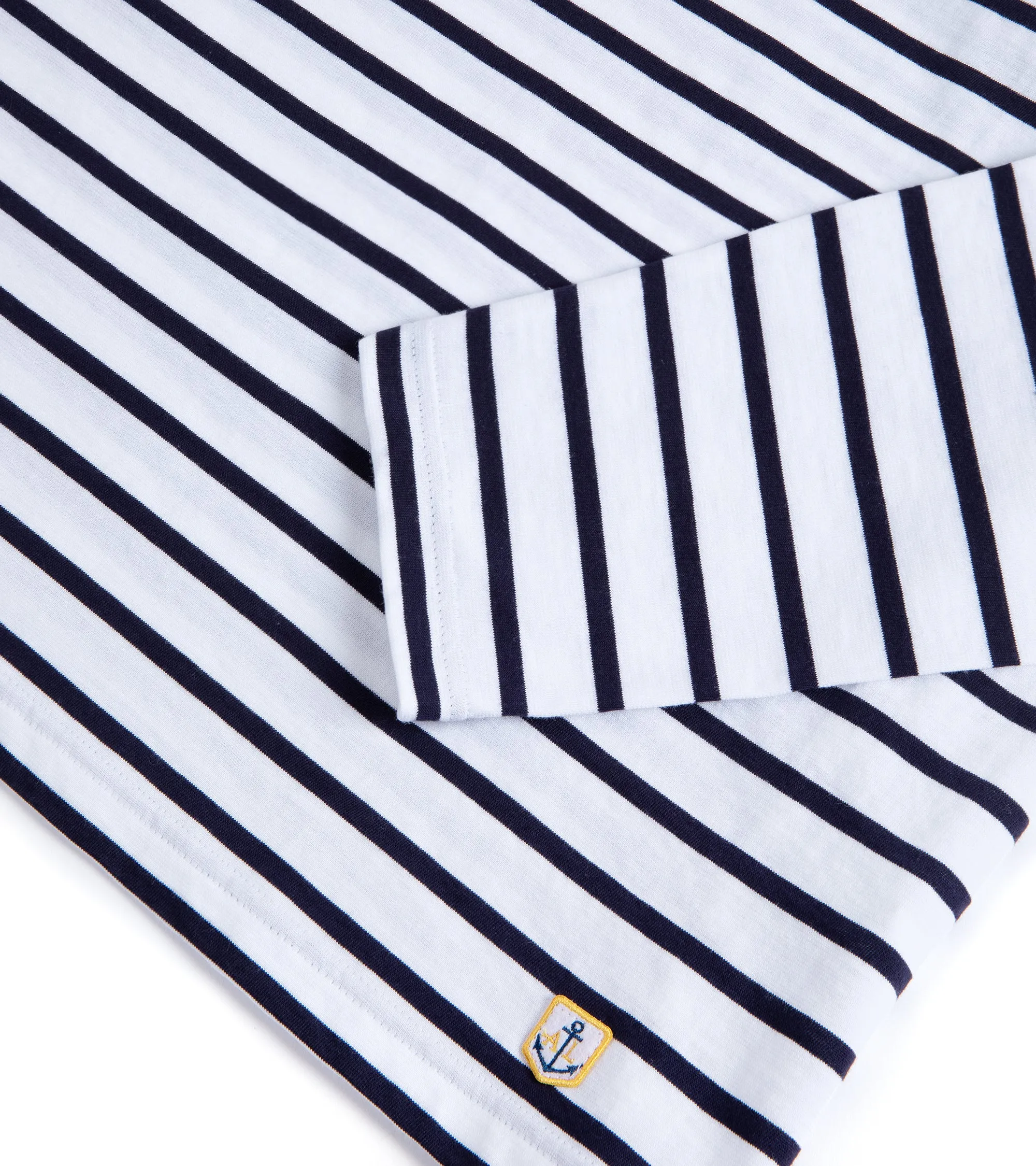 Armor Lux Lightweight Breton Striped T-Shirt: White Navy