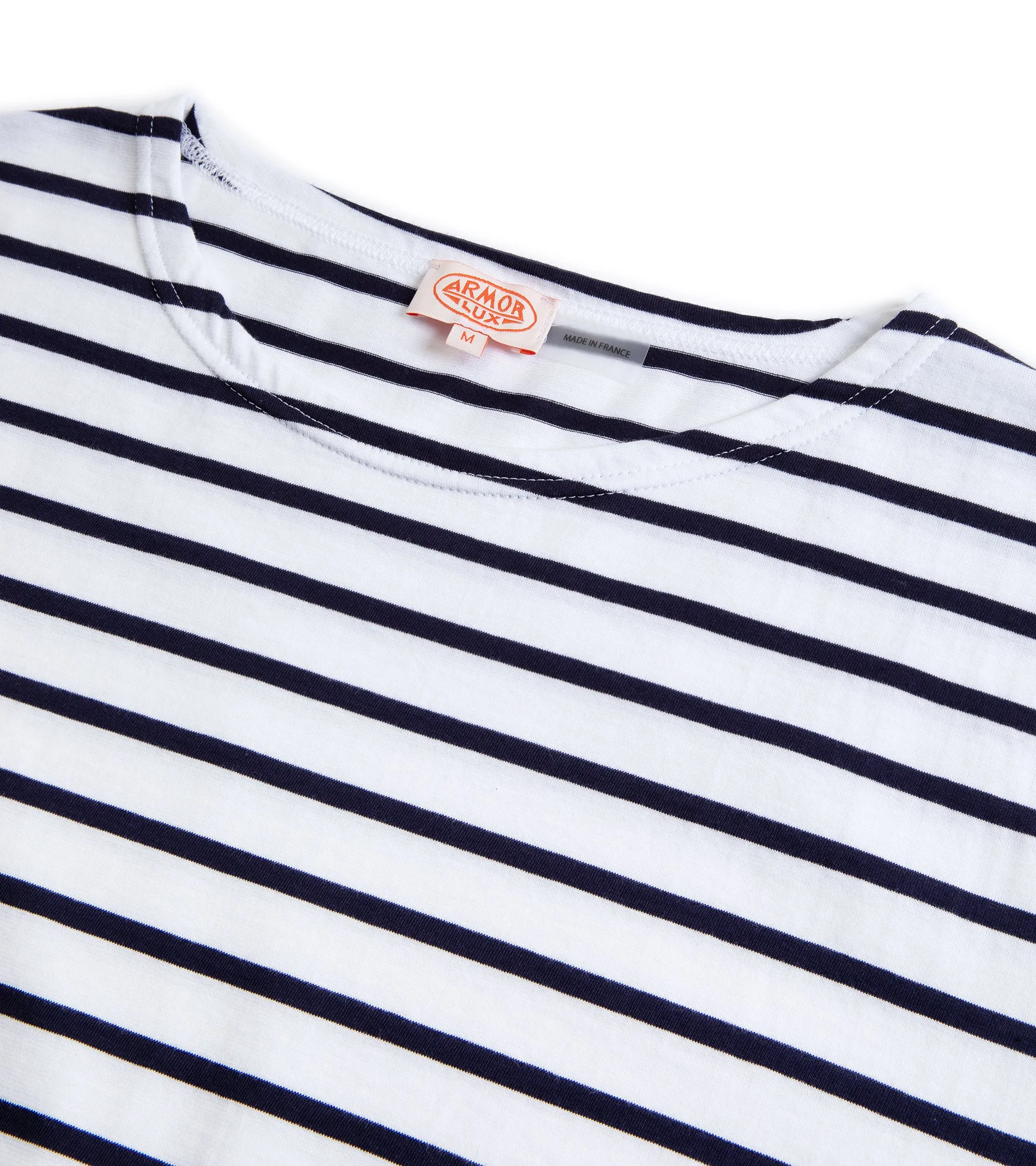 Armor Lux Lightweight Breton Striped T-Shirt: White Navy