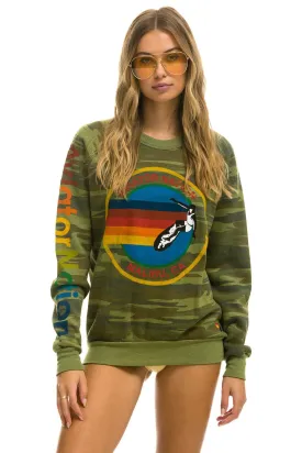 AVIATOR NATION BU - CREW SWEATSHIRT CAMO