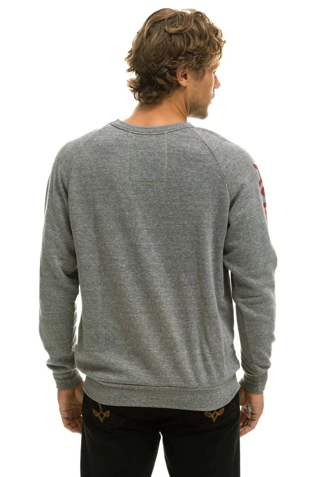 AVIATOR NATION MALIBU CREW SWEATSHIRT - HEATHER GREY