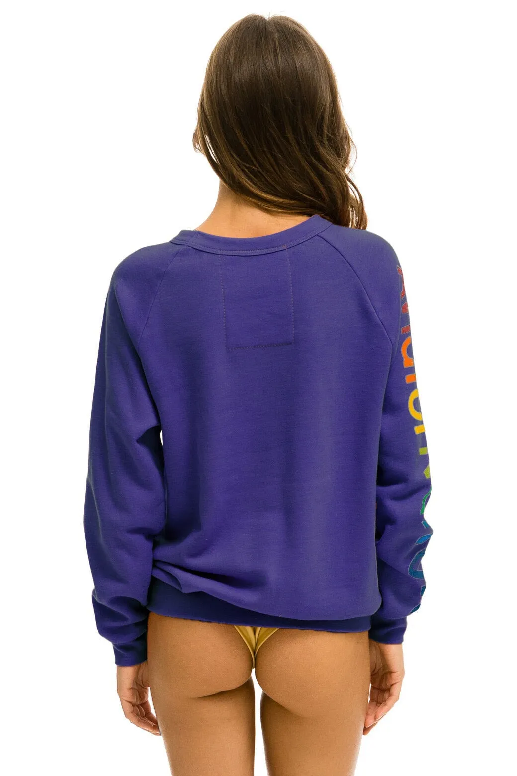 AVIATOR NATION MIAMI CREW SWEATSHIRT - PURPLE