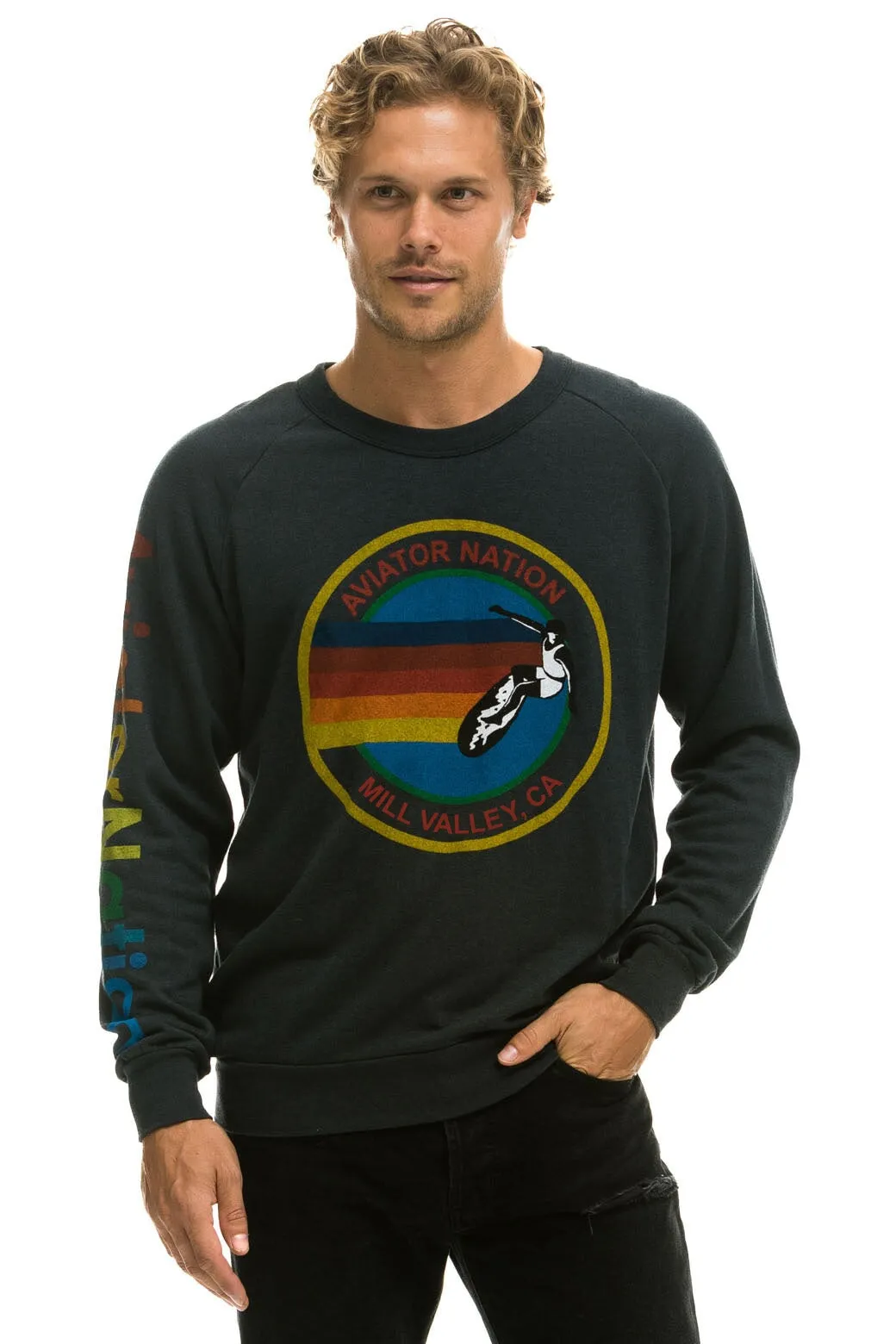 AVIATOR NATION MILL VALLEY SWEATSHIRT - CHARCOAL