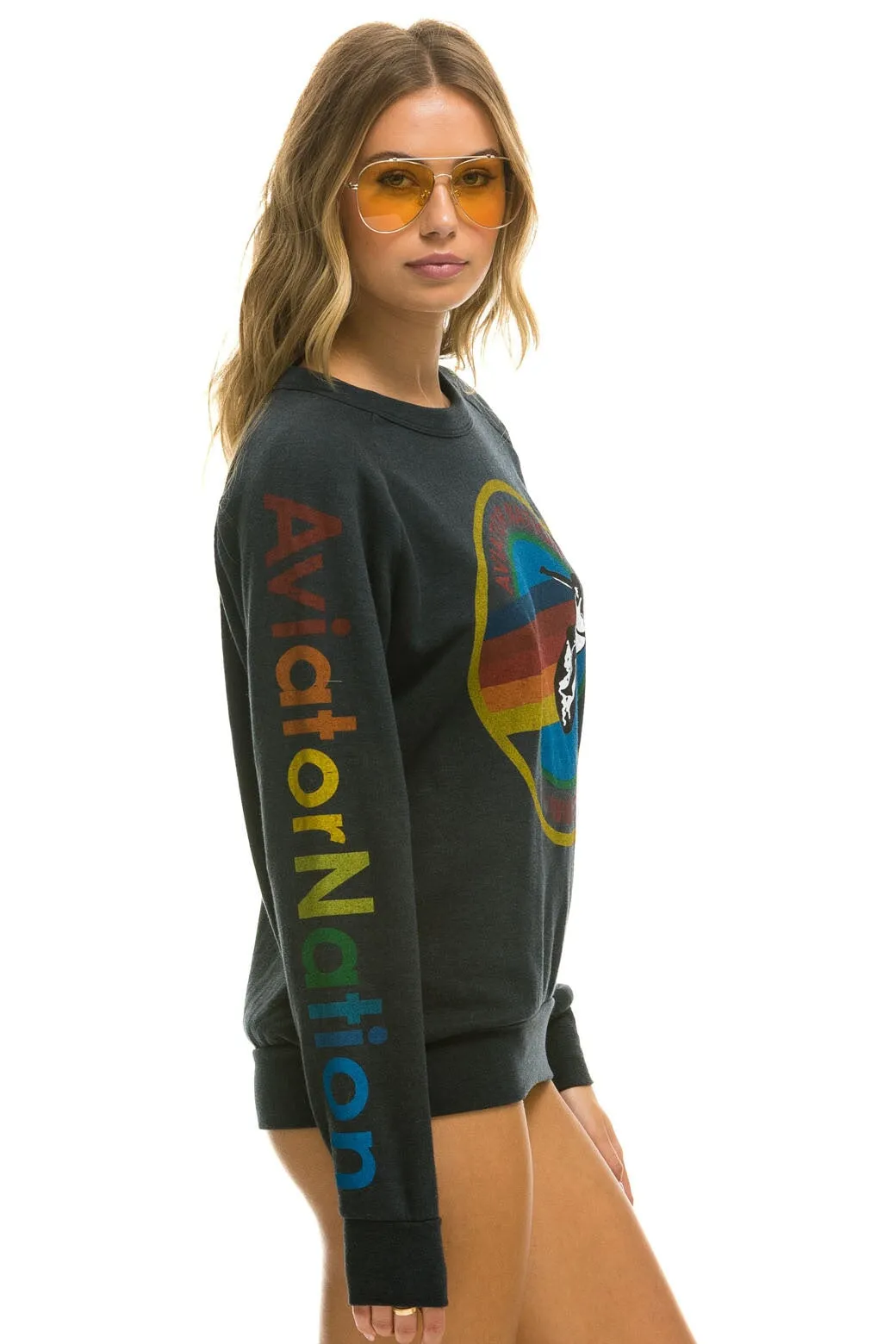 AVIATOR NATION MILL VALLEY SWEATSHIRT - CHARCOAL