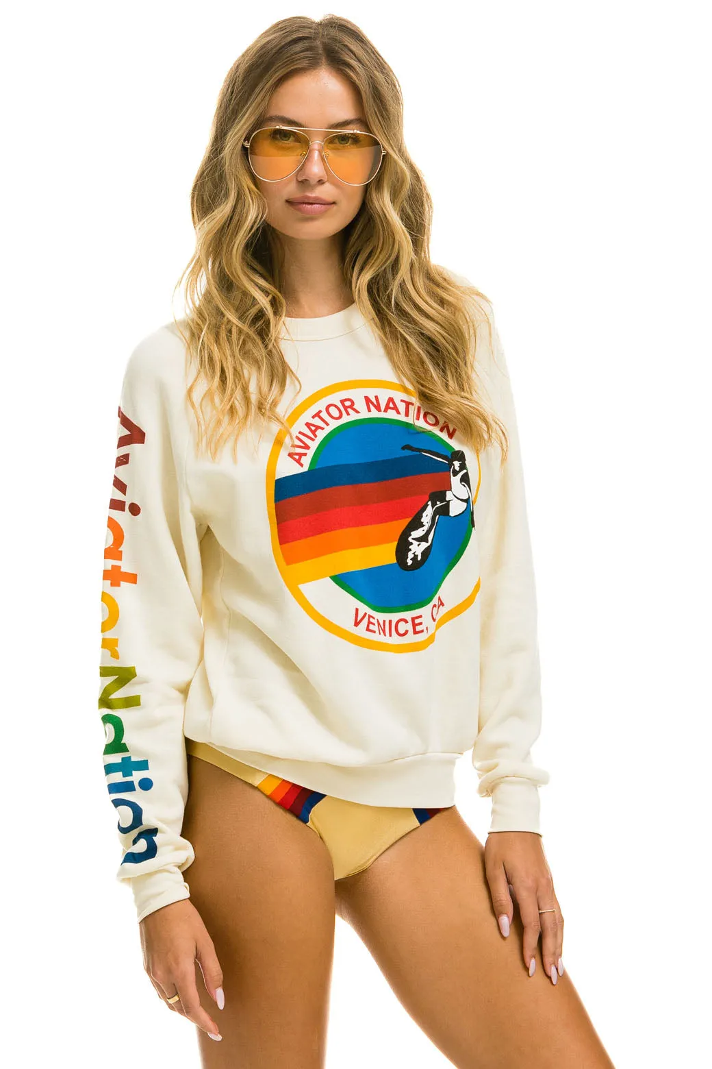 AVIATOR NATION SWEATSHIRT - VINTAGE WHITE