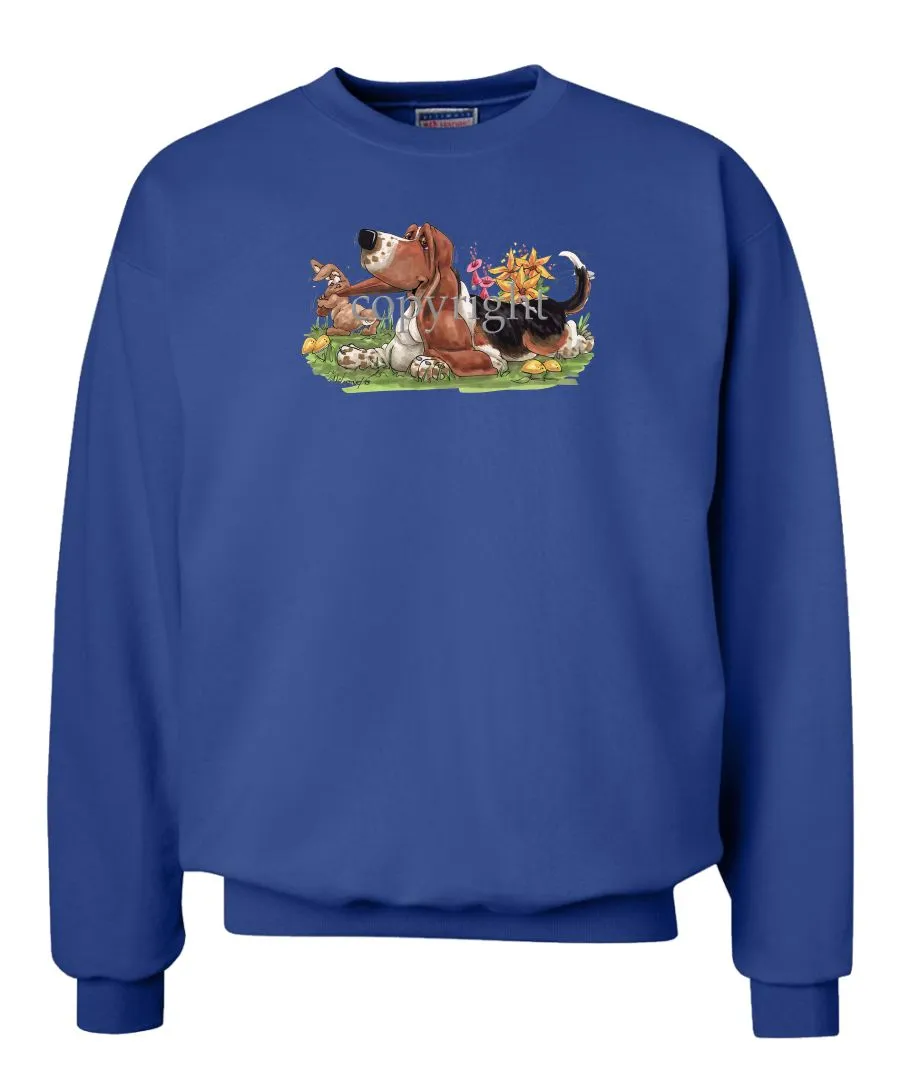 Basset Hound - Rabbit Pulling Ear - Caricature - Sweatshirt