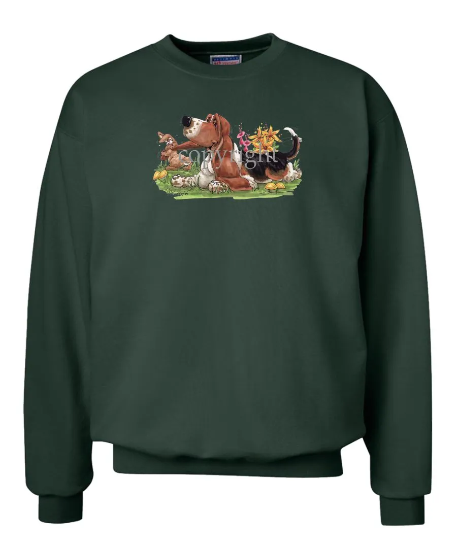 Basset Hound - Rabbit Pulling Ear - Caricature - Sweatshirt