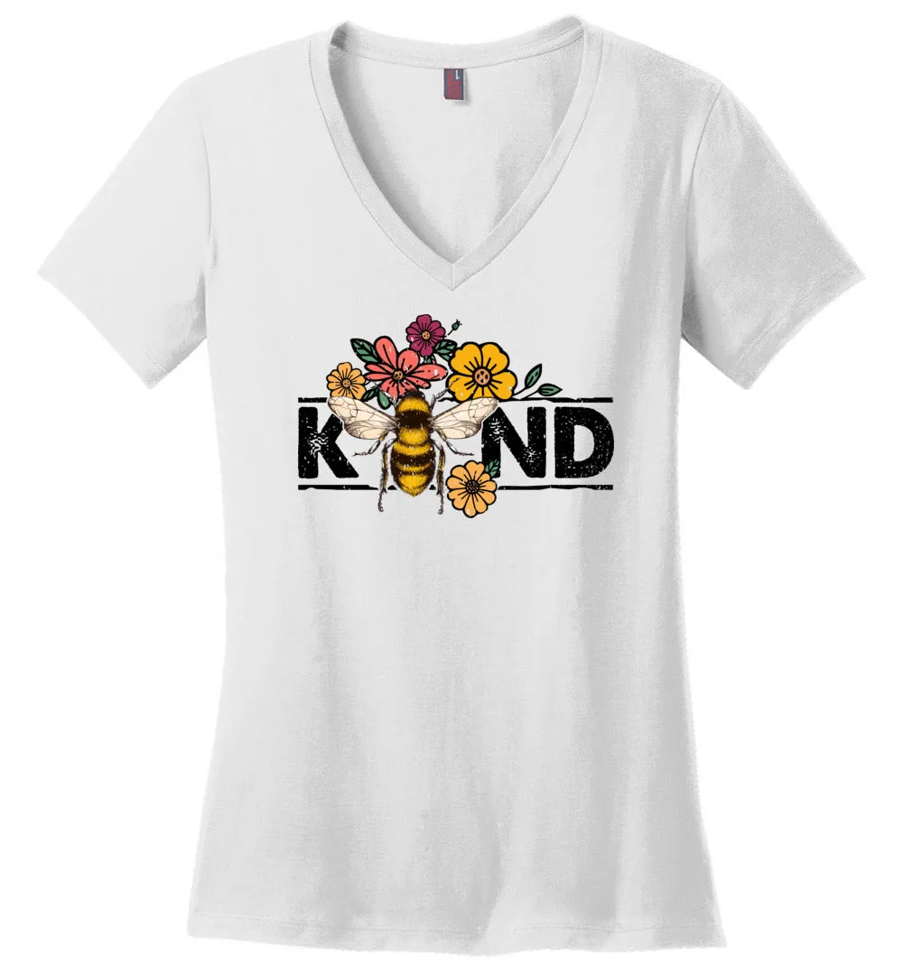 Bee Kind Floral V-necks