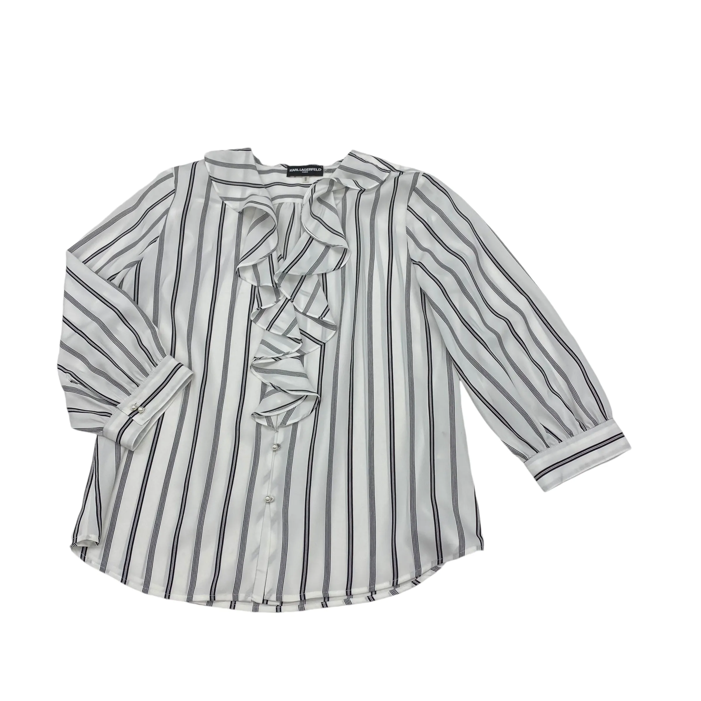 BLACK & WHITE TOP LS DESIGNER by KARL LAGERFELD Size:M