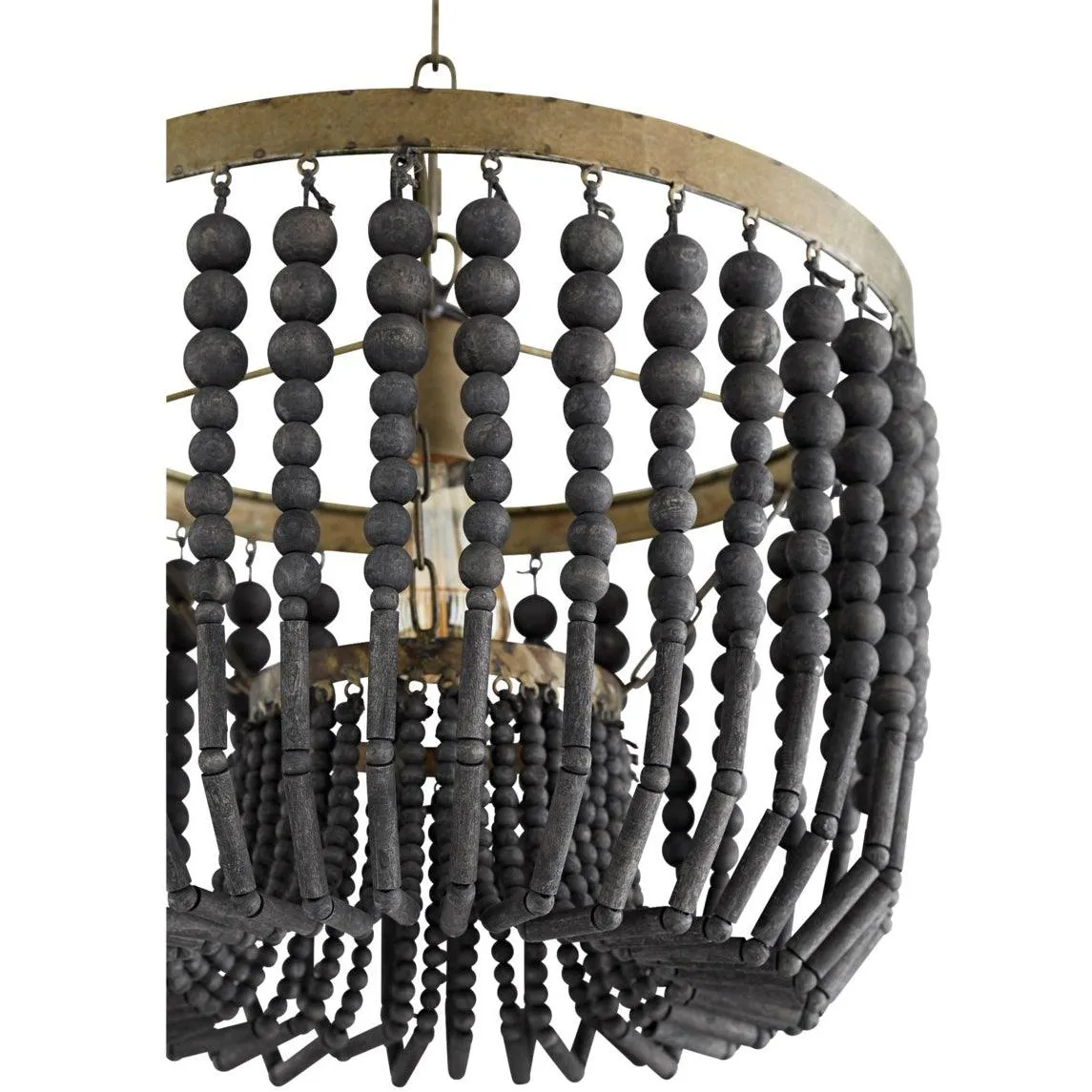 Black Beaded Boho Chandelier