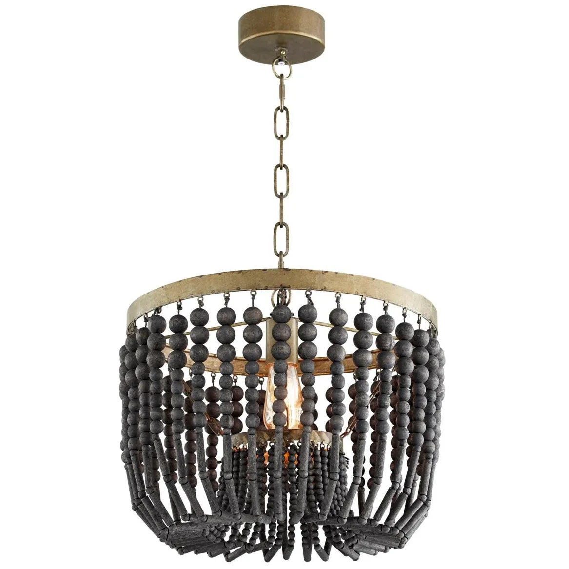 Black Beaded Boho Chandelier