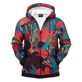 Black Cat Tulips Zip Up Hoodie