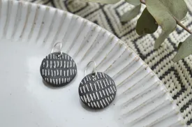 Black clay earrings No. 3