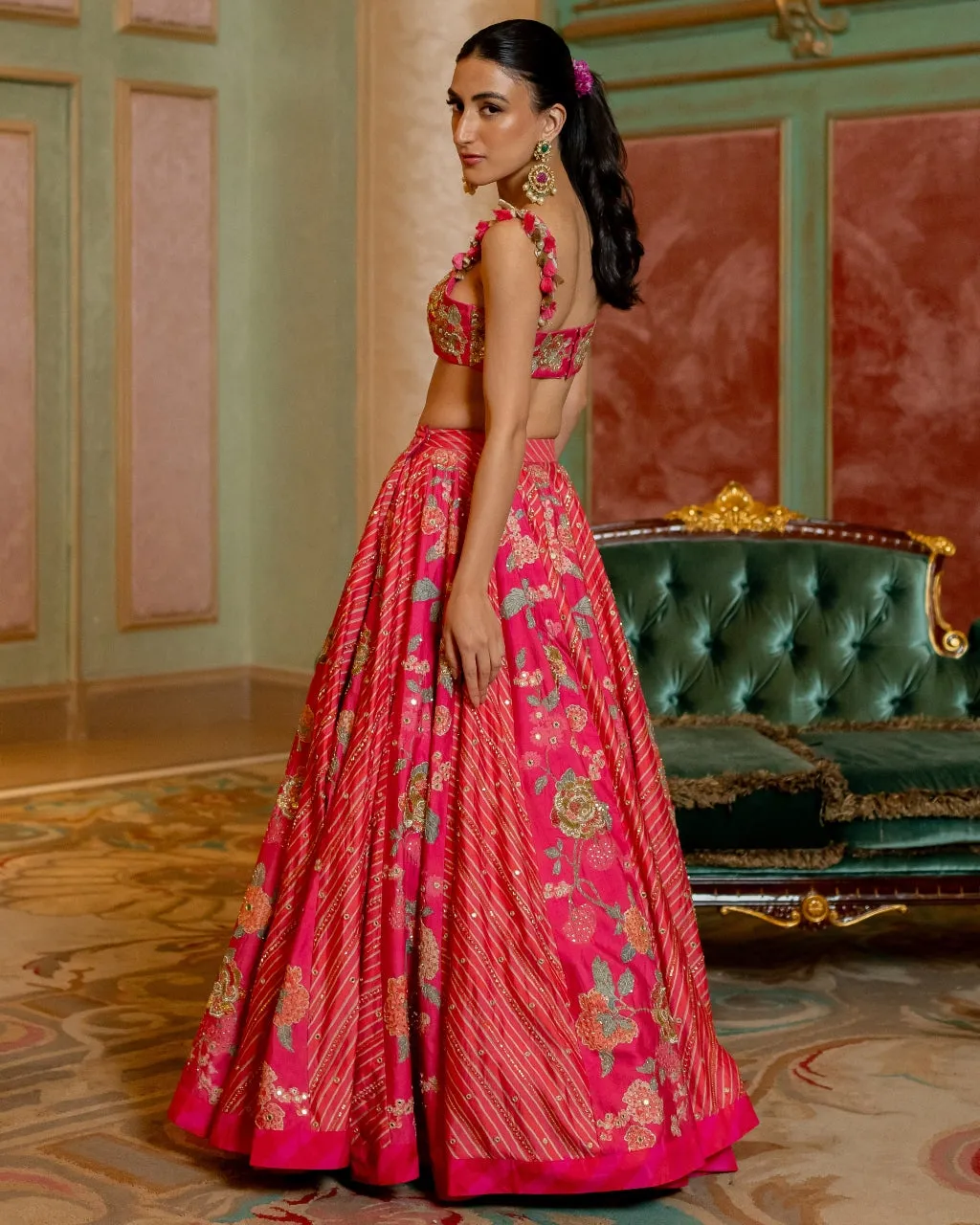 Blooming Floral Printed Lehenga Set