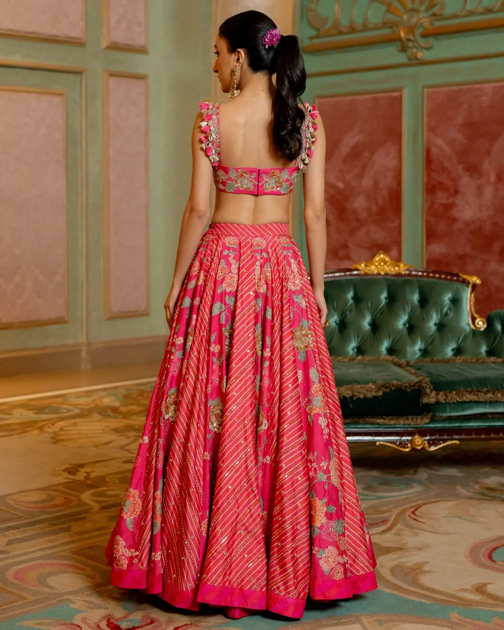 Blooming Floral Printed Lehenga Set