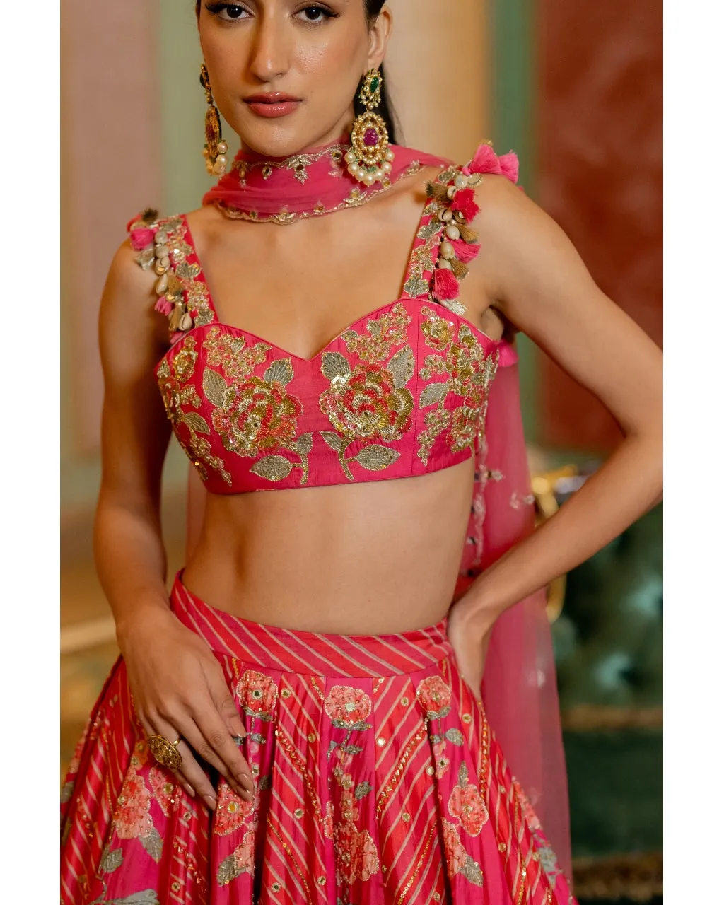 Blooming Floral Printed Lehenga Set