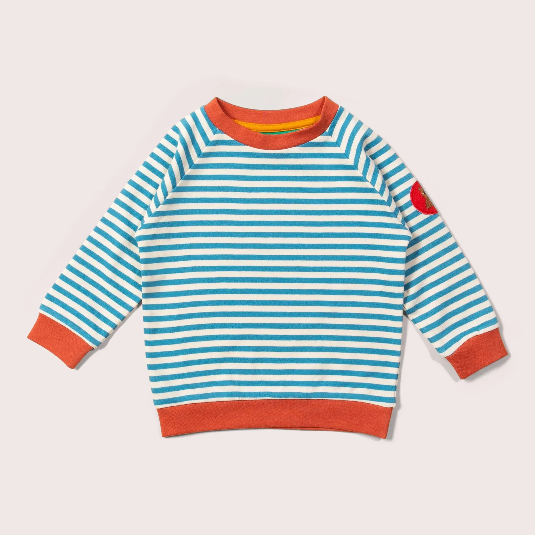 Blue Striped Marl Raglan Sweatshirt - Little Green Radicals