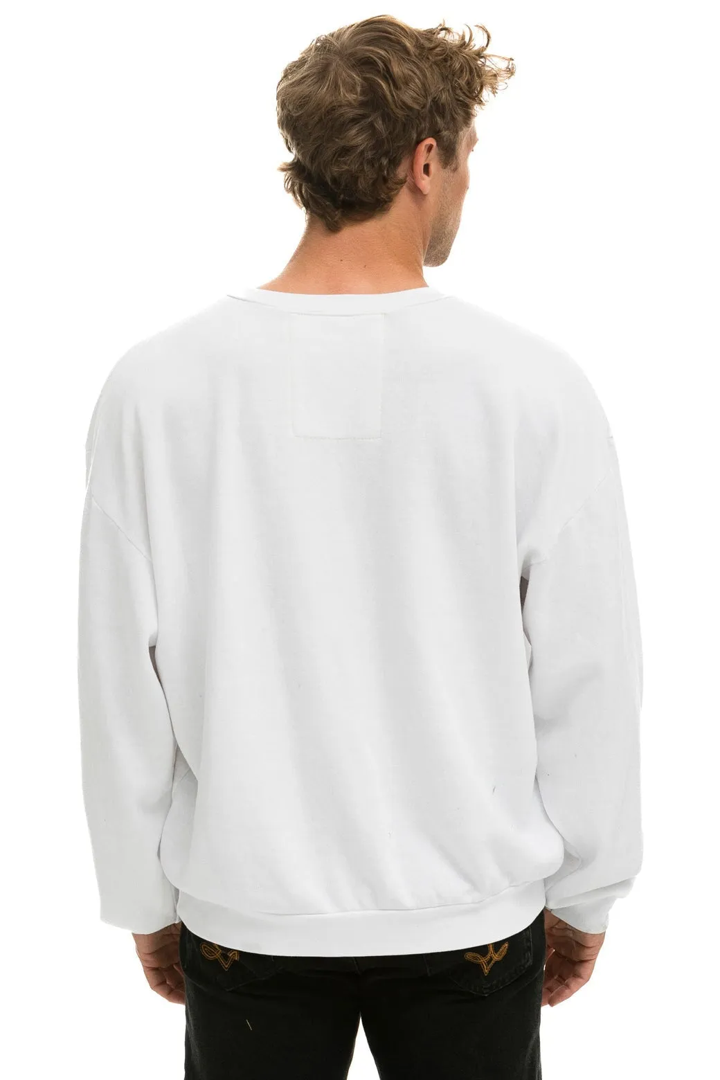 BOLT GRADIENT RELAXED CREW SWEATSHIRT - WHITE // BLUE