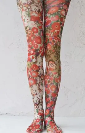 Bouquet Beauty Printed Art Tights