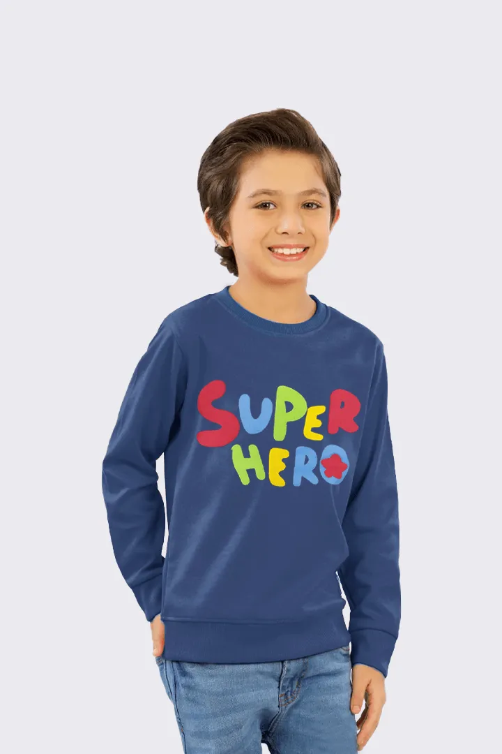 Boys Blue Super Hero Sweatshirt