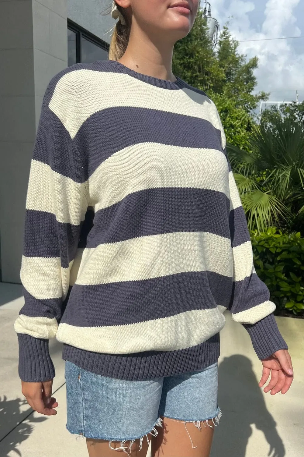 Brianna Cotton Thick Stripe Sweater