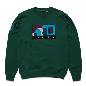 by Parra Blockhaus Crewneck Sweatshirt 'Pine Green'