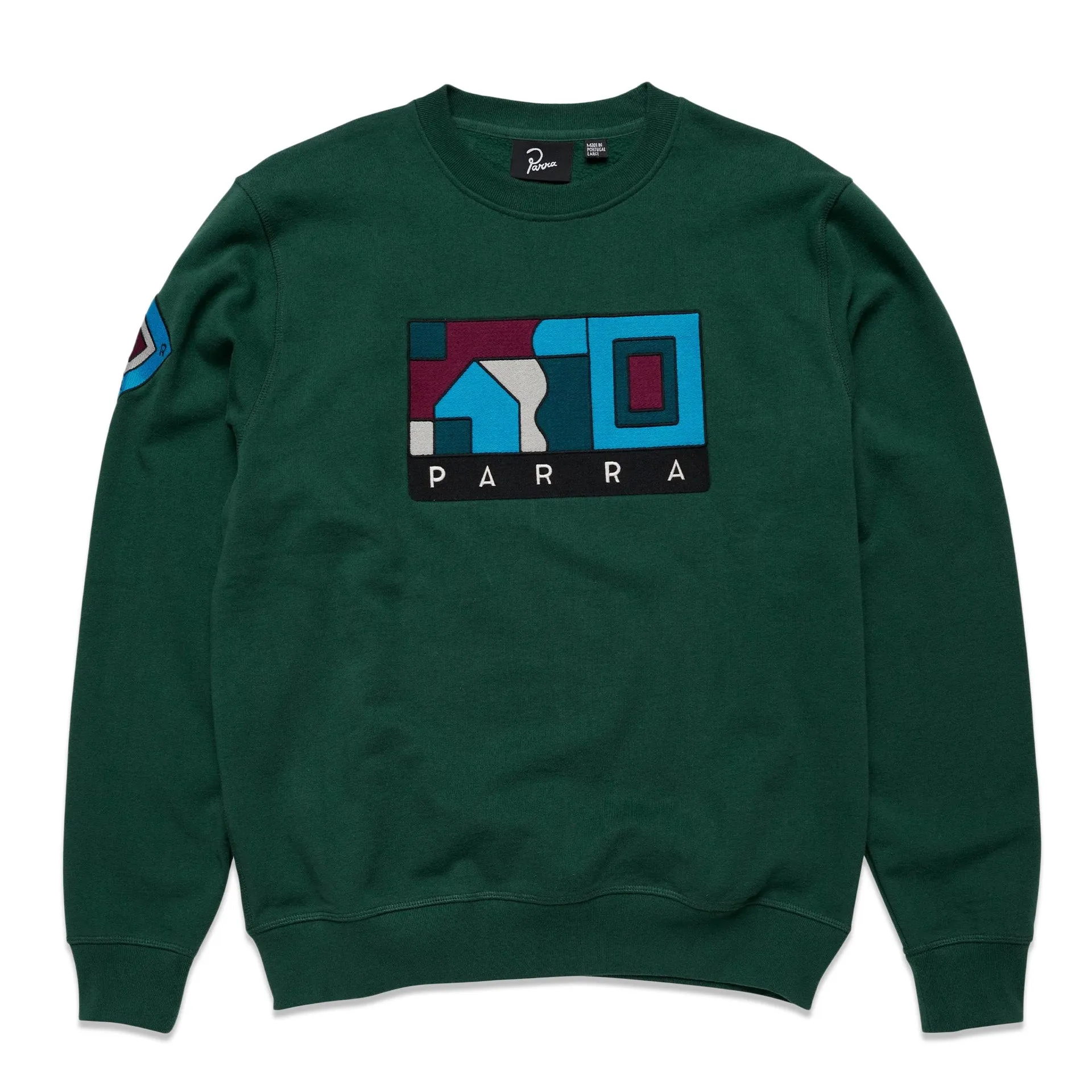 by Parra Blockhaus Crewneck Sweatshirt 'Pine Green'