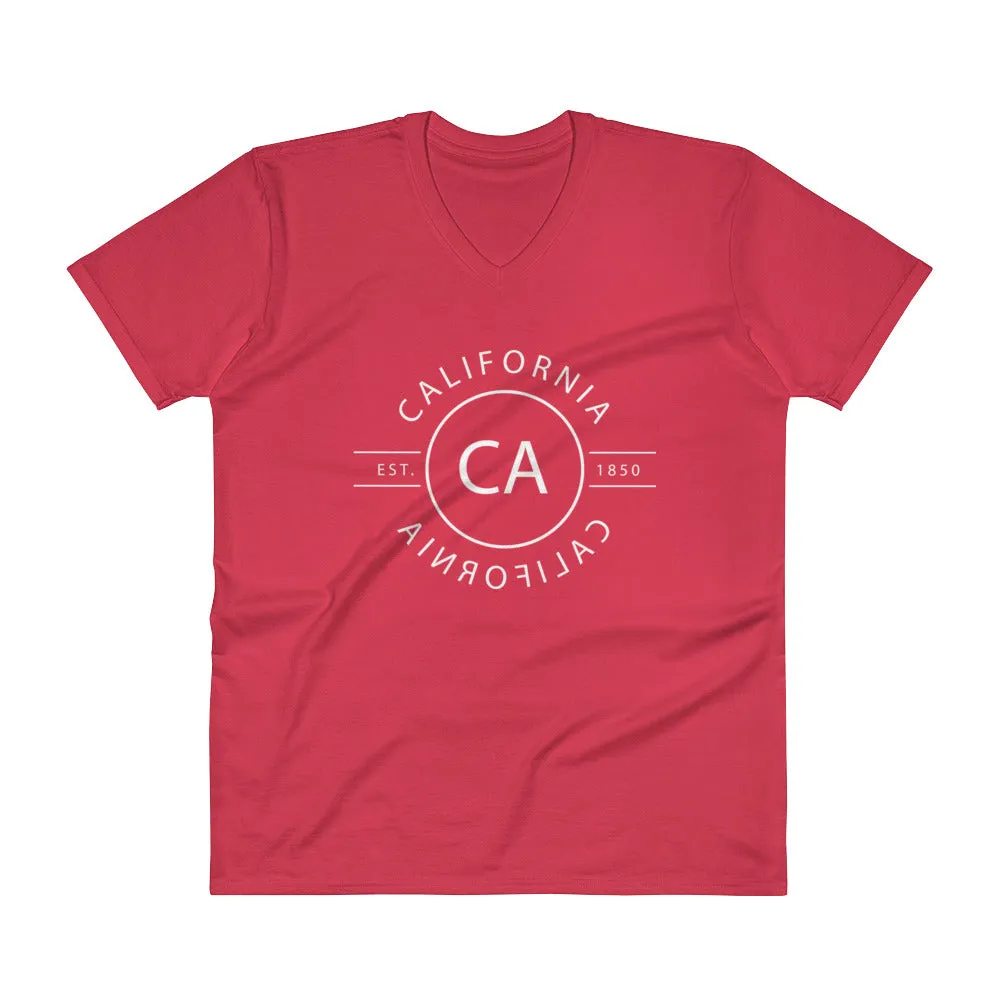 California - V-Neck T-Shirt - Reflections