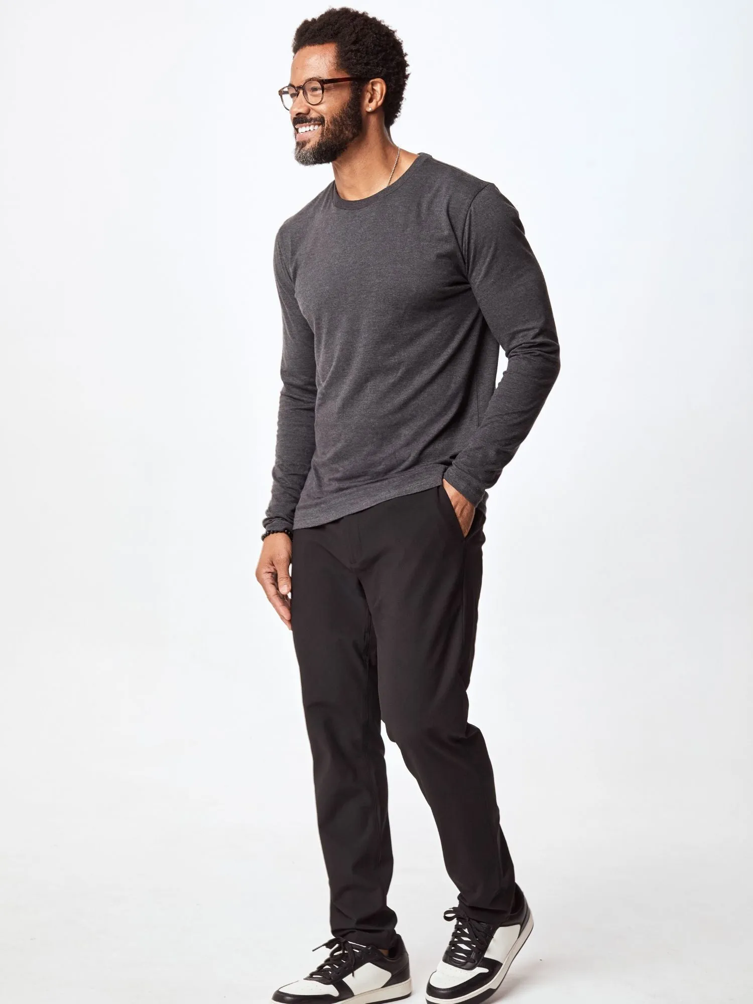 Charcoal Long Sleeve Crew Neck